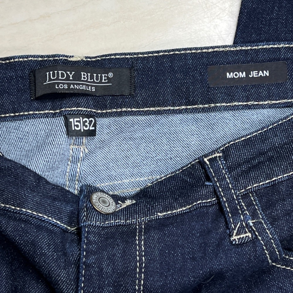 Judy Blue Mom Jeans Dark Wash High Rise Tapered Leg JB88273 DK Womens 15/32 - Picture 2 of 16